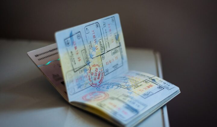 Passport and immigration documents representing foreign resident registration in Korea